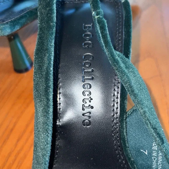 B.O.G. Collective Green Velvet Slingback Heels size 7 - Picture 5 of 8